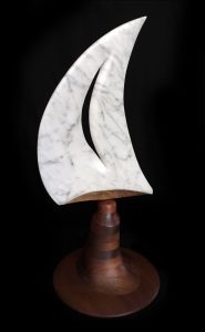 Marble, wood, sail, minimalism, by Möbius the Sculptor